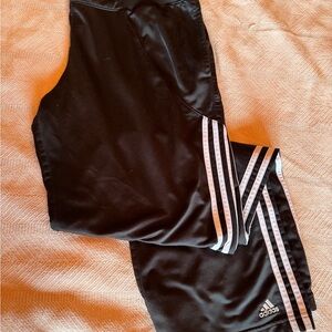 Adidas Women’s Black Joggers with White Stripes